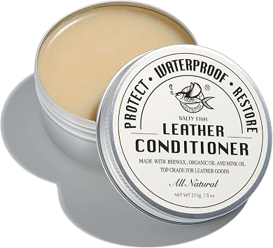 SALTY FISH All-Natural Leather Conditioner and Cleaner,Made with Mink Oil Beeswax,Protect Soften Waterproof Leather Furn