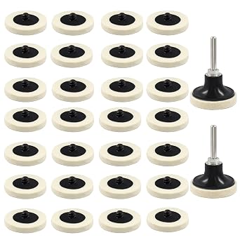 Bonsicoky 2 Inch Compressed Wool Polishing Buffing Pads, 30 Pcs