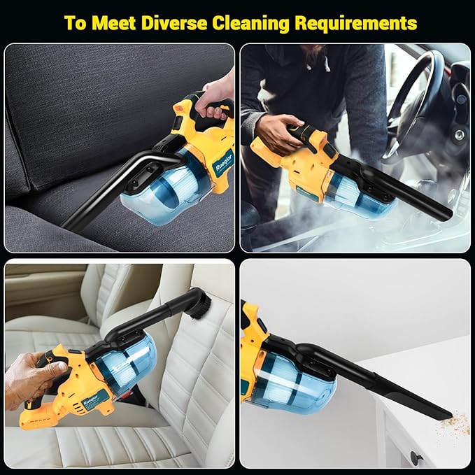 Cordless Vacuum Compatible with DeWalt 20V Battery, 5 in 1 Handheld Electric Vacuum Cleaner with 400W Powerful Motor, 46 CFM Portable Hand Vacuum for Home Pet Hair, Car (Battery Not Included)