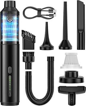 Car Vacuum Portable Cordless Handheld Vacuum Cleaner 4-in-1 Mini Cordless Vacuum with 2 Suction Modes and 16800pa Suctio