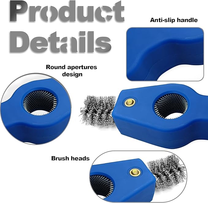 ZOKYUYS® 4 in 1 Car Battery Cleaning Brush, Anti-Corrosion Battery Terminals, Copper Pipes Cleaner Brush Tool, Universal for Automotive and Marine for Plumbing Installation Soldering Brazing (Blue)