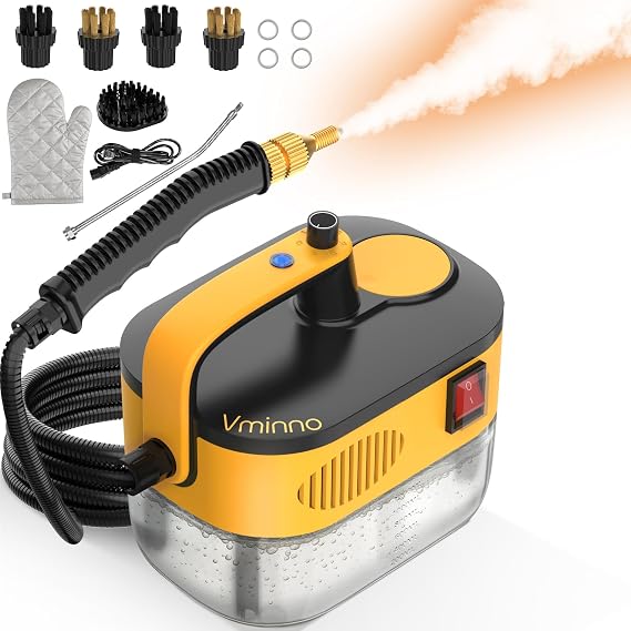 Heavy Duty Steam Cleaner for Home, Fast Heating & 1.2L Tank Handheld Steam Cleaner, 6-Level Adjustable Pressurized Steam