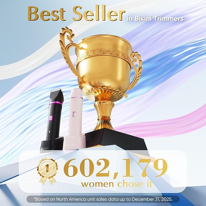 Risina Bikini Trimmer for Women - Painless Electric Razors for Silk Skin,Cordless Body Shaver with Ceramic Blade, Replaceable Lady Razor, IPX7 Waterproof & Easy Cleaning, Birthday Gifts for Women