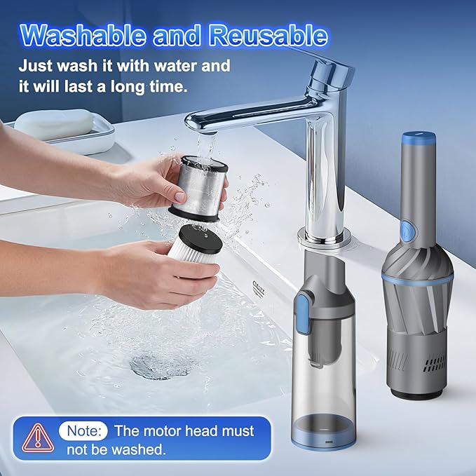 Handheld Vacuum Cordless, Powerful Suction with Portable Lightweight 1.75lb, Rechargeable Vacuum with One-Touch Empty, Multiple Accessories Handheld Vacuum for Car Home Pet Office