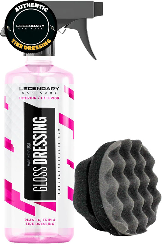 Legendary Gloss Dressing with Applicator 16oz - Tire, Trim & Vinyl Shine - Cleanova