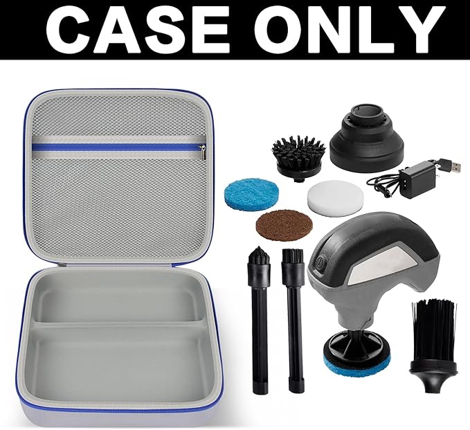 PAIYULE Case for Dremel Versa Power Scrubber Kit Cleaning Tool PC10-07/ PC360-5 Grout Brush, Bathroom Shower Scrub Kitchen & Bathtub Cleaner Holder for Spin Scrubbers, Sponge Pads-Grey(Box Only)