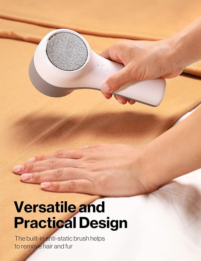 VASSON Fabric Shaver, Sweater Shavers to Remove Pilling, High-Perf Defuzzer, Rechargeable Electric Lint Shaver for Fuzz and Lint Balls from Clothing, Upholstery (Greyish White)