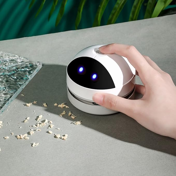 Desktop Vacuum Cleaner Mini Desk Vacuum Cleaner Portable Dust Crumb Sweeper Cute USB Vacuum for Picking up Crumbs Eraser Crumbs Pet Hairs Flakes Tiny Items on Desk Tabletop Keyboard