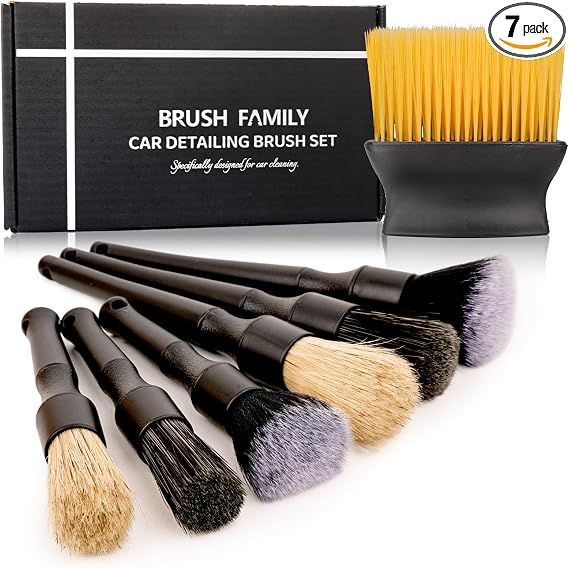 7PCS Car Detailing Brush Set, Ultra Soft Car Interior Detailing Brushes