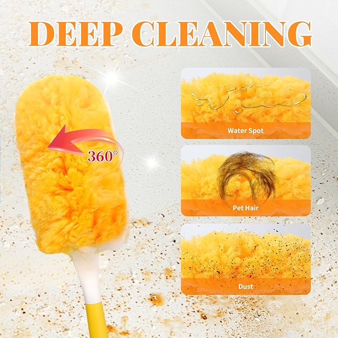 Duster Refill for Swiffer Duster, 30 Count Heavy Duty Duster Refills with 1 Handle, 360 Dusters Refills Kit, Disposable Dusters for Swiffer Duster Extended Handle for Cleaning