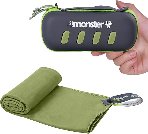 4Monster Camping Towel Super Absorbent-Quick Dry Microfiber Towel Ultra Compact & Soft-Travel Towel Lightweight for Back