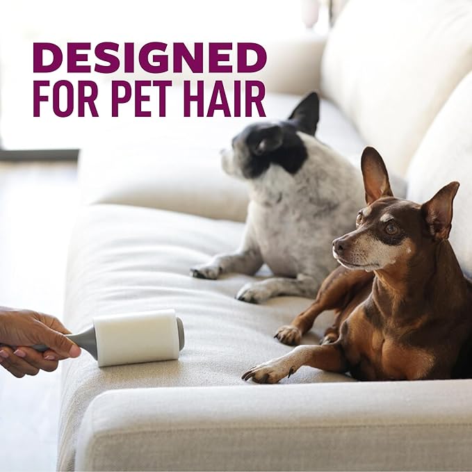 Scotch-Brite Pet Hair Pickup Extra Sticky Lint Roller, Designed for Removing Fur + Fluff on Couches, Clothes, Dog and Cat Beds, & More, 8 Pack, 140 Easy-Tear Adhesive Sheets Total