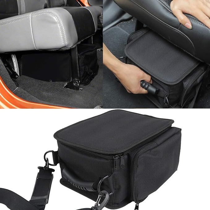 YOCTM Under Seat Organizer for 2007-2025 Jeep Wrangler JK JL JLU 4XE Sports Rubicon Gladiator JT Backseat Rear Under Sea