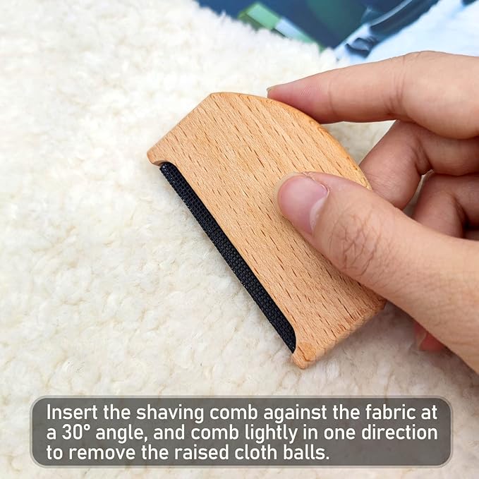 BlingKingdom 2pcs Wool Cashmere Comb Manual Portable Sweater Comb Pill Remover Wooden Pilling Fuzz Fabric Lint Remover Clothing Brush Tool for Clothing Garments Knitwear Cashmere Woolens Coats Shaver