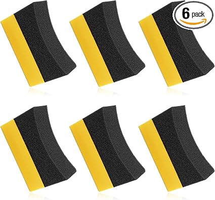 6 Pcs Tire Applicator Pads, Color Polishing Sponge, Tire Waxing Application Pads, Color Polishing Sponge for Car Glass, 