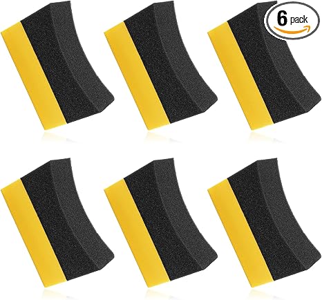 6 Pcs Tire Applicator Pads, Color Polishing Sponge, Tire Waxing Application Pads, Color Polishing Sponge for Car Glass, 