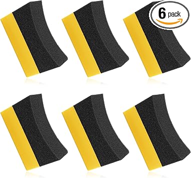 6 Pcs Tire Applicator Pads, Color Polishing Sponge, Tire Waxing Application Pads, Color Polishing Sponge for Car Glass, 
