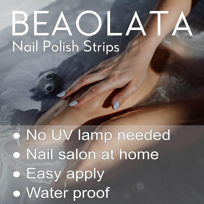 Nail Polish Strips, 32PCS Salon Quality Wraps, Long Lasting Gel Nail Stickers for Women Easy Apply& Remove (Sugar Sparkle Brown)