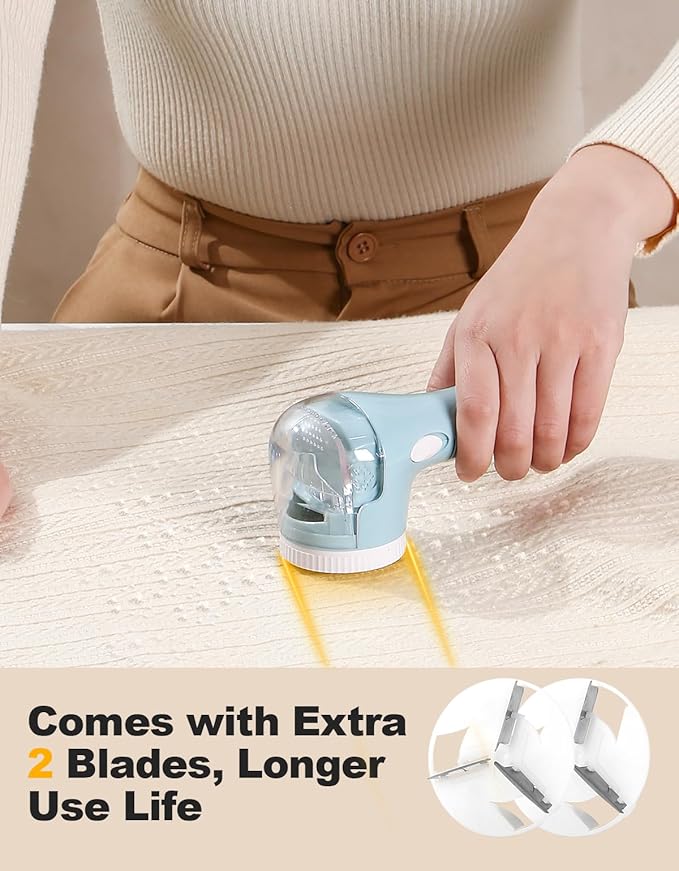 Lint Remover, Bojia Electric Clothes Fabric Shaver, Fuzz Pill Bobble Remover for Sweater, Couch, Blanket, Curtain, Socks, Legging, Wool, Cashmere, Battery Operated