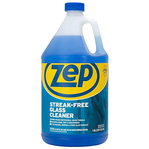 Zep Streak-Free Glass Cleaner - 1 Gallon - (Case of 2) ZU1120128 - Leaves windows and mirrors crystal clear