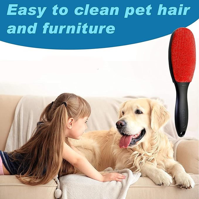 ezclean 4Pack Red Color Lint Brush for Clothes Furniture Couch, Lint Brush Pet Hair Remover for Clothes Brush, Reusable Lint Brushes for Pet Hair,Velvet Brush, Pet lint Brush, Fabric Brush