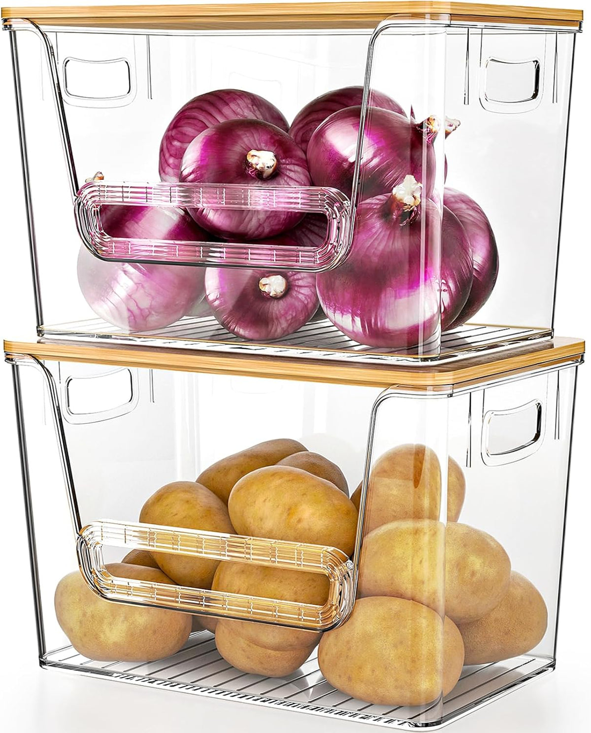 2 Set Pantry Organizers and Storage, Stackable Trash Bag Holder