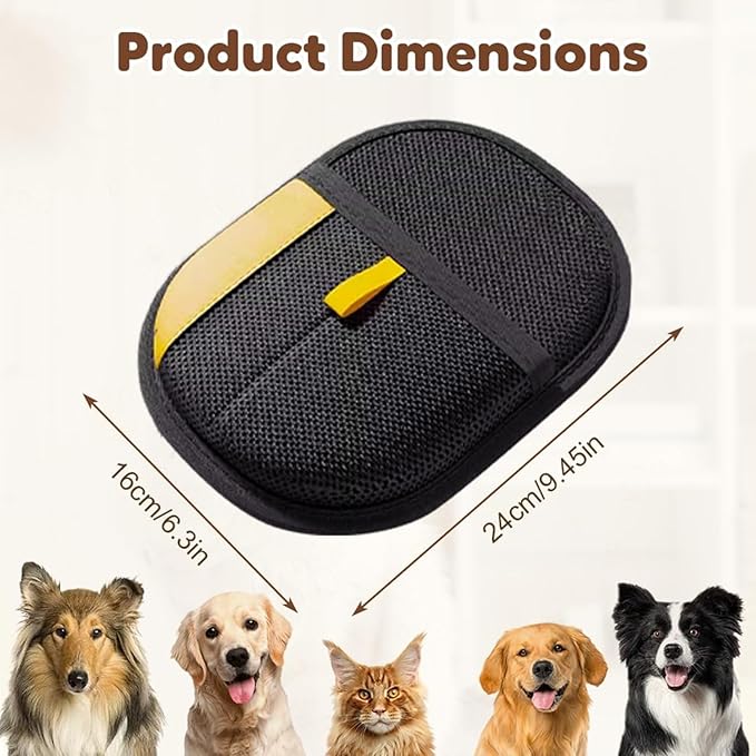 Pet Hair Removal Gloves for Cats & Dogs | Pet Hair Grooming Glove | Pet Hair Remover Tool for Laundry, Couch, Carpet, Car Seat | 9.45"x6.3"