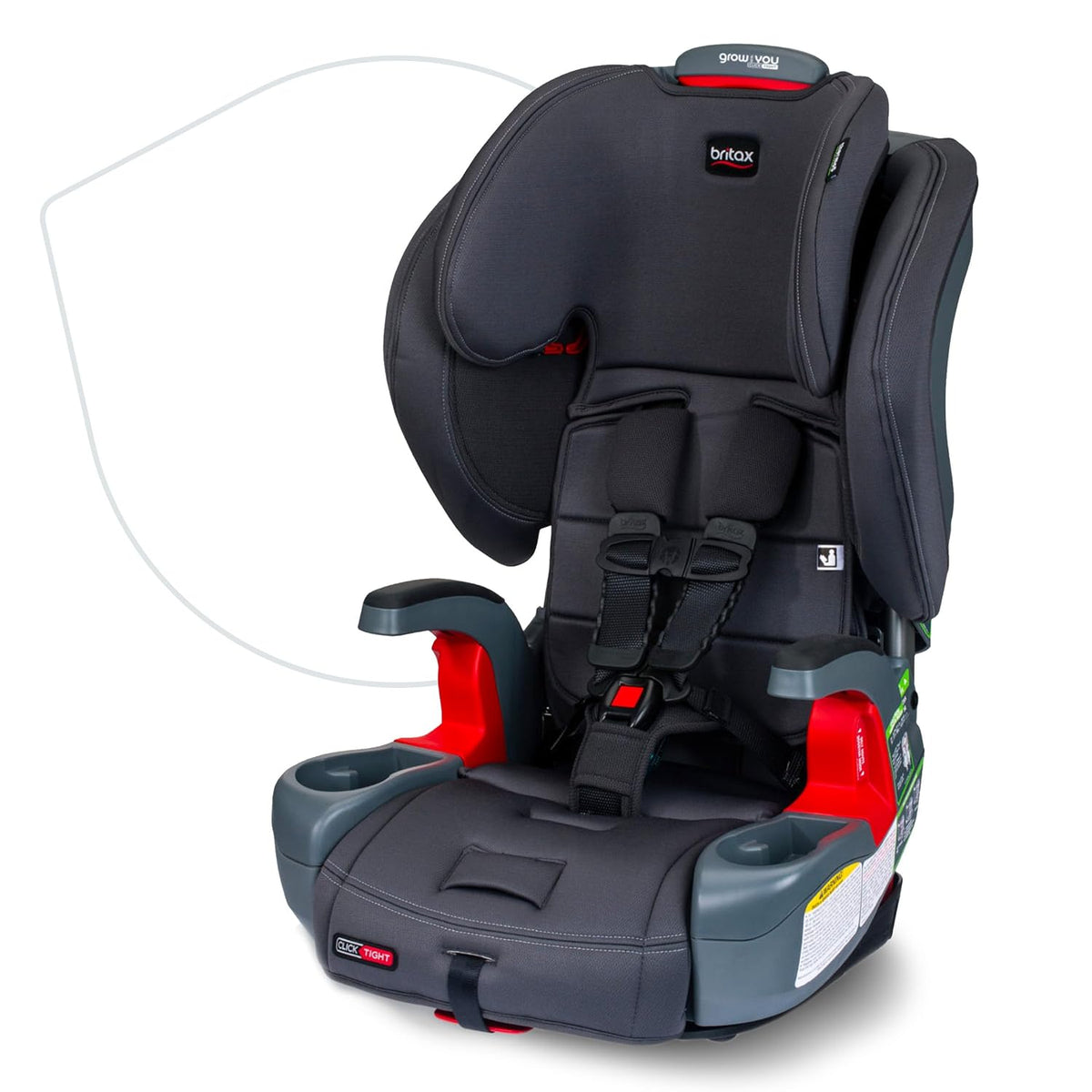 Britax Grow with You ClickTight Harness-2-Booster Car Seat, Cool N Dry - Cool Flow Moisture Wicking Fabric