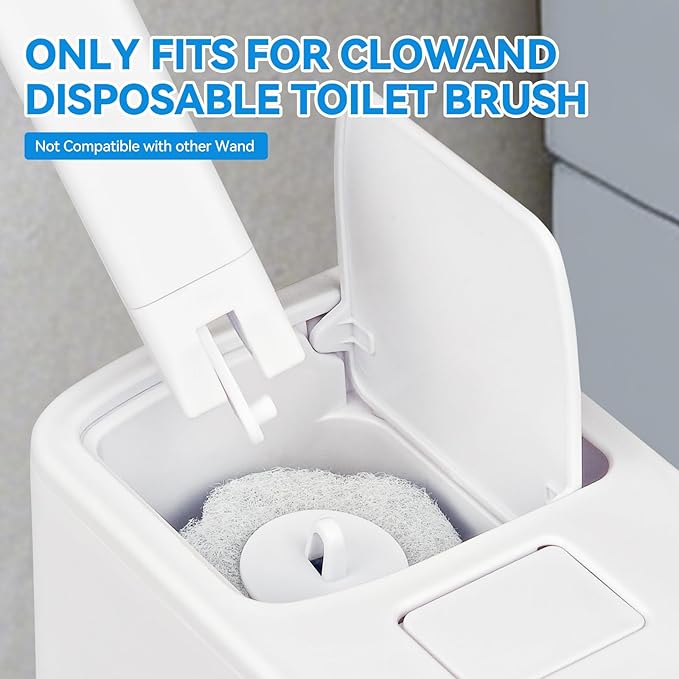 Disposable Toilet Brush with 48 Refills,Toilet Bowl Cleaner,Toilet Cleaning Supplies,Toilet Bowl Brush,Toilet Cleaner Brush,Toilet Brush with Holder for Cleaning and Hygienic (New White)