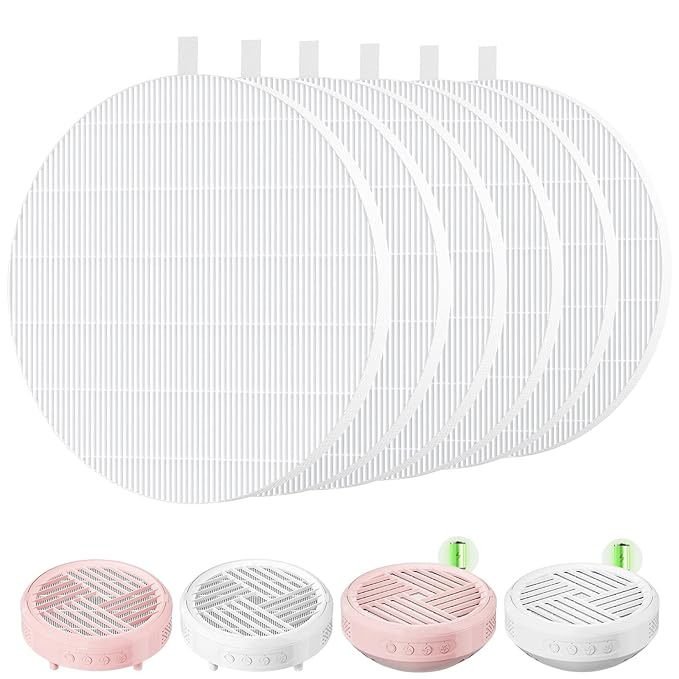 6 Pack HPro Nail Dust Collector Replacement Filter Compatible with MelodySusie Nail Dust Collectors, Models HPro/SProR, Attach 99% of Nail Dust, Reusable and Easy to Clean Nail Tool, White