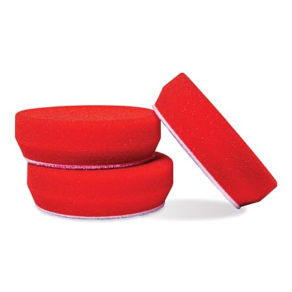 Griot's Garage 3” Red Foam Waxing Pads for Car Detailing, Polishing and Buffing Pads for Use with Waxes and Sealants, 11