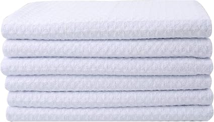 SINLAND Microfiber Dish Towel Kitchen Sublimation Waffle DIY Towels 6 Pack