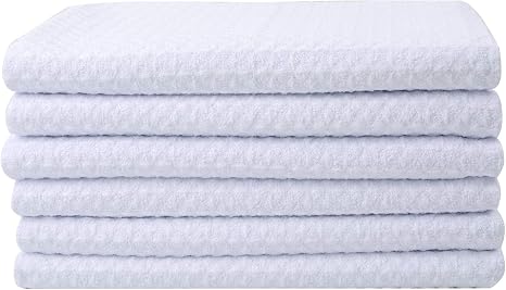 SINLAND Microfiber Dish Towel Kitchen Sublimation Waffle DIY Towels 6 Pack
