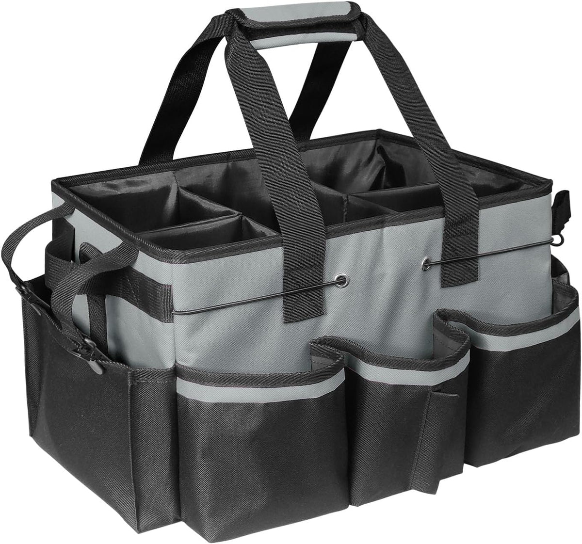 Cleaning Caddy Bag Wearable,Cleaning Caddy Supplies Organizer (Grey)