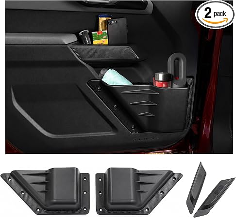 Mabett Front Door Organizer Set for 2021-2026 Ford Bronco Accessories 4Pcs