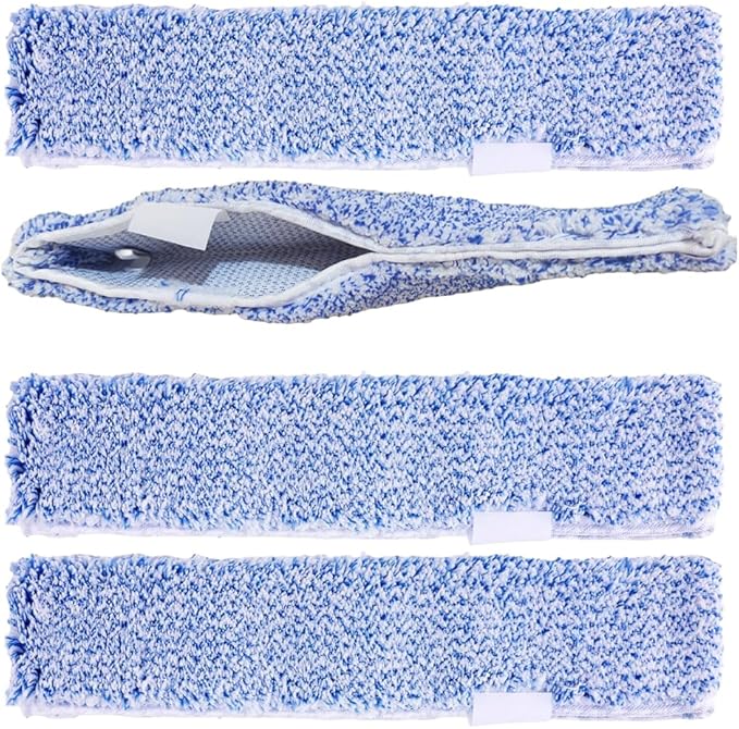 4 Pack 14" Microfiber Window Scrubber Refill Replacement Compatible with Unger 966540 Professional Scrubber Refill Sleeve, Reusable Squeegee Cloth Sleeve for MR.SIGA Professional Window Cleaning