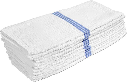 Nouvelle Legende Ribbed Microfiber Bar Mop Towels, Super Absorbent, Cleaning & Drying Cloths, Lint-Free, Streak-Free for