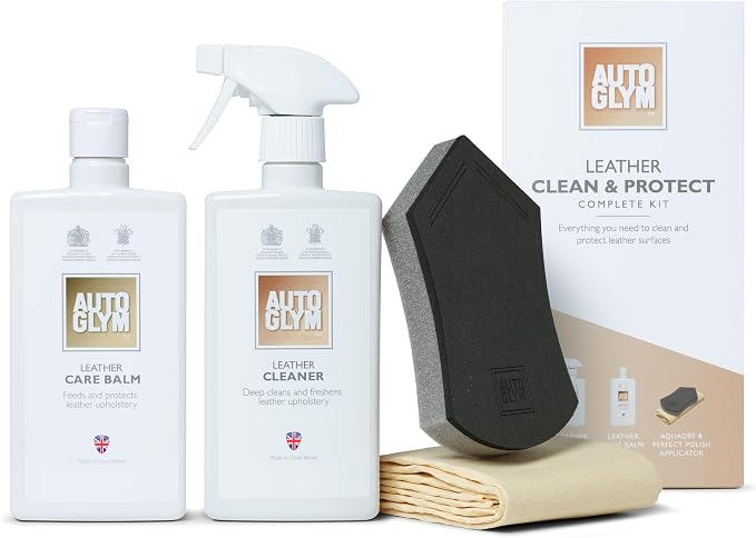 Autoglym Leather Clean & Protect Complete Kit - Ultimate Car Leather Cleaner Kit Includes 500ml Leather Cleaner, 500ml L