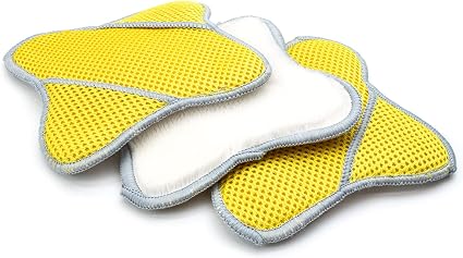 Autofiber Scrub Ninja Star Scrubber for Leather, Plastic, Rubber and Vinyl, Ergonomic Shape with Pockets for Tight Space