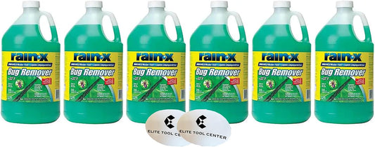 6 Pack Rain X Green Windshield Washer Fluid With Rain Repellant & Bug Remover 32* F All Weather Fluid 1 Gallon Each
