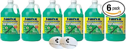 6 Pack Rain X Green Windshield Washer Fluid With Rain Repellant & Bug Remover 32* F All Weather Fluid 1 Gallon Each
