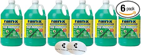 6 Pack Rain X Green Windshield Washer Fluid With Rain Repellant & Bug Remover 32* F All Weather Fluid 1 Gallon Each