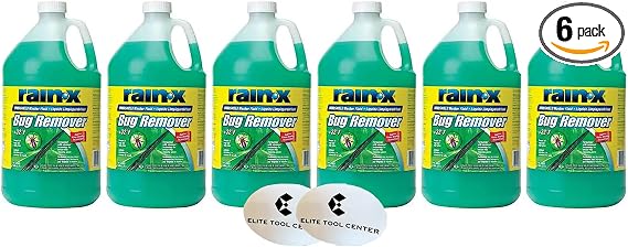 6 Pack Rain X Green Windshield Washer Fluid With Rain Repellant & Bug Remover 32* F All Weather Fluid 1 Gallon Each