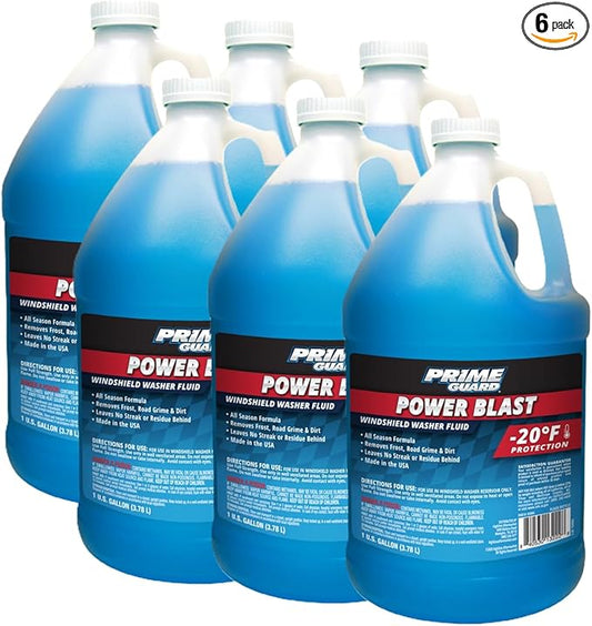 Prime Guard -20ºF Power Blast Windshield Washer Solvent | SKU: 92006 | 1 Gallon | Pack of 6