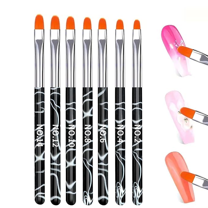 19Pcs Black Nail Art Brush Set, Nail Brushes Kit with Acrylic Nail Brush, Gel Polish Brushes, Dotting Tools, Nail Dust Brush, Manicure Tool for Acrylic Powder Application, Sculpting & Cleaning