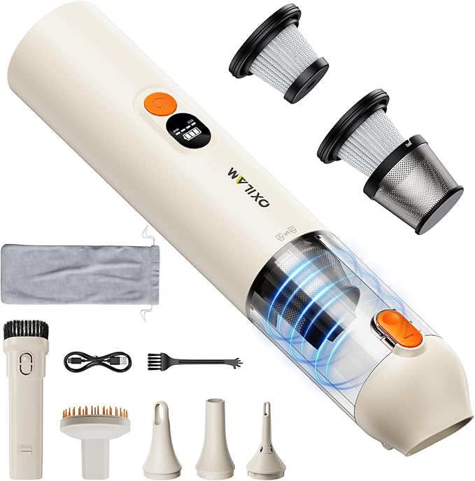 OXILAM Car Vacuum Handheld Vacuum Portable Cordless-14000PA High Power, Blow & Suction 2 in 1, Up to 30 Mins Runtime, Small Vacuum Cleaner for Home, Pet, Car, Office, Ideal Gifts for Men & Women