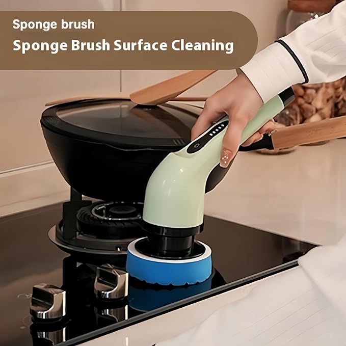 Electric Rotating Cleaning Brush, IPX7 Waterproof Cordless Power Cleaning Brush Set with,Cleaning Ceilings, Floors, Floor Tiles, Kitchens, and bathrooms; maintaining Sofas, Cars