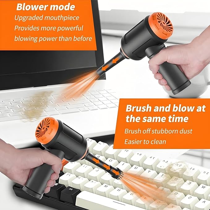 Meudeen Air Duster - Computer Vacuum Cleaner - for Keyboard Cleaning - Cordless Canned Air - 110000RPM Powerful PC Cleaner(Air-01)