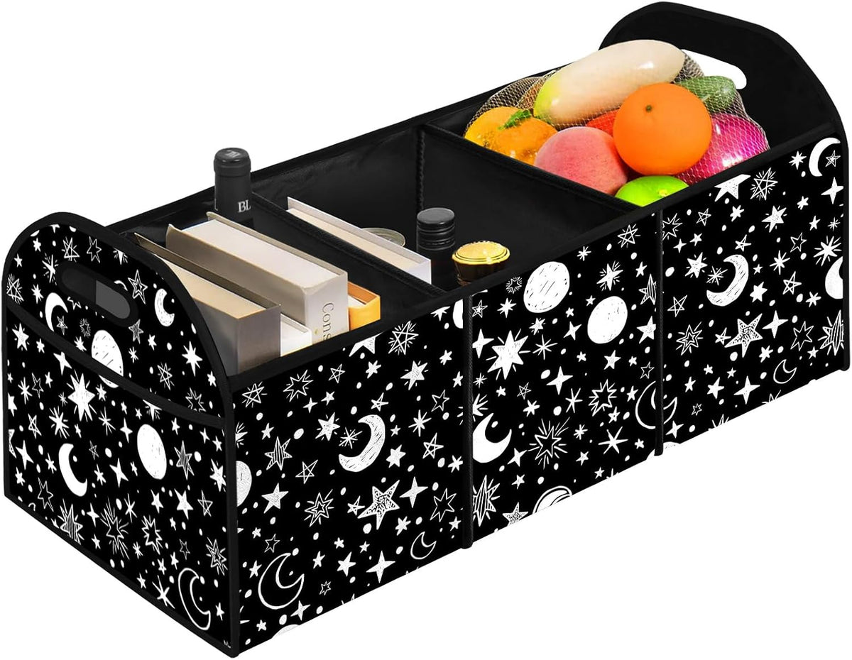 Moon Star 50L Waterproof Polyester Trunk Organizer Car Storage MultiCompartment Large Capacity Poket