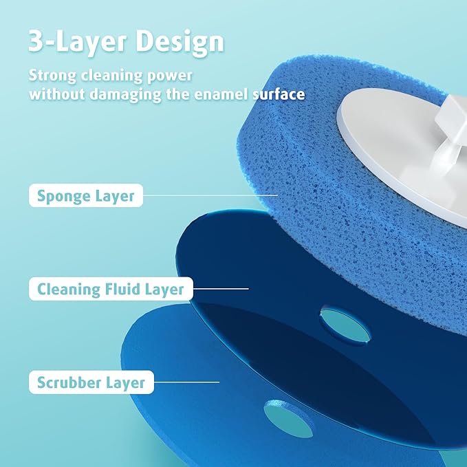 20 Count Electric Toilet Refill Pads, Disposable Toilet Brush Heads Refills for Bathroom Cleaning, Only Compatible with AIR U+ Electric Brush